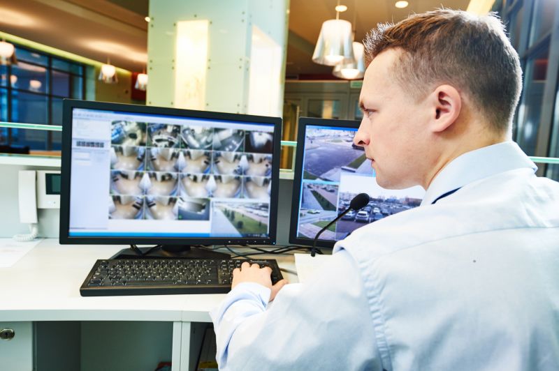 Video surveillance helps deter crime and monitor activities.